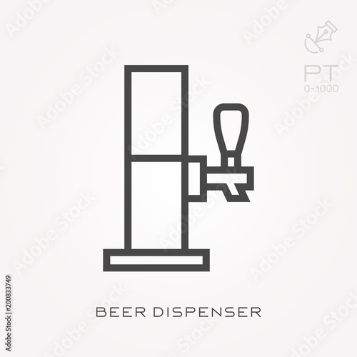 Line icon beer dispenser