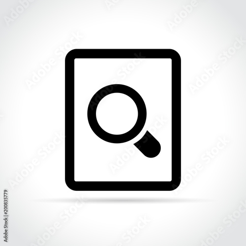 paper with magnifier icon on white background