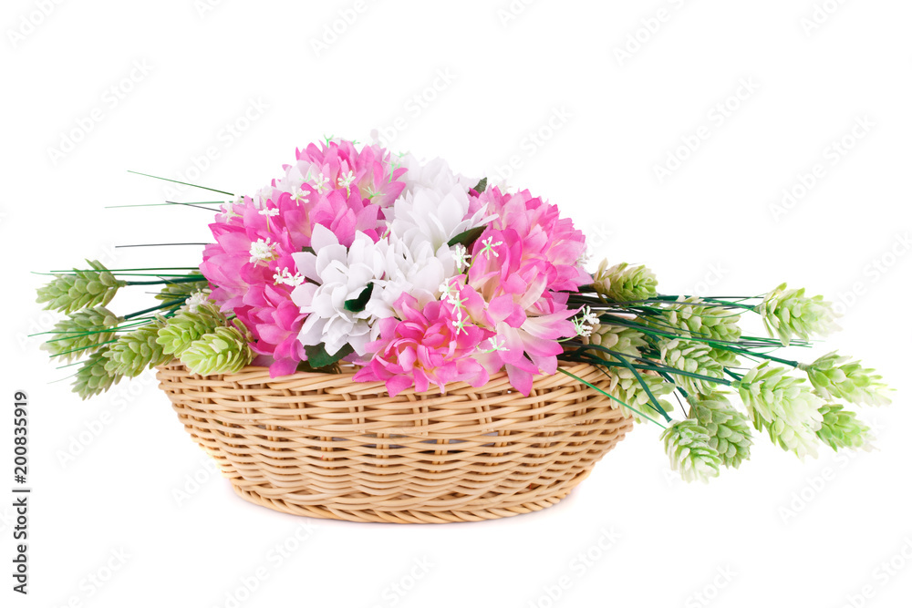 Flowers in basket Flowers in basket