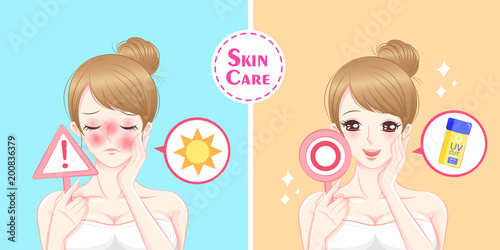 woman with sun protection concept