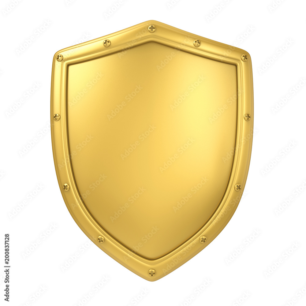Golden Shield Isolated Golden Shield Isolated