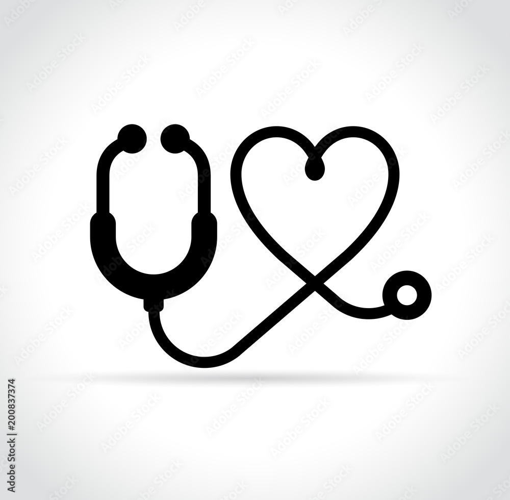 stethoscope icon on white background stethoscope icon on white background