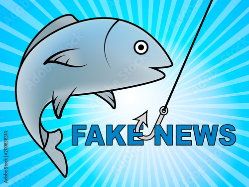 Fake News Fish And Hook 3d Illustration photo