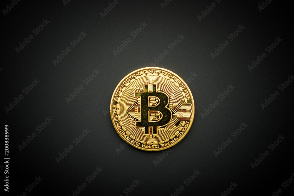 Digital money BITCOIN on black background ,abstract finance technology concept Digital money BITCOIN on black background ,abstract finance technology concept