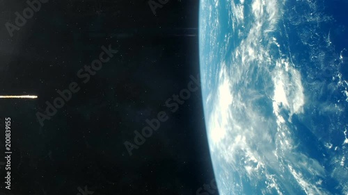 Asteroid Impact on Planet Earth - Blue photo
