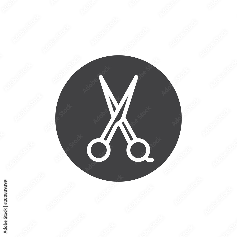 Barber scissors vector icon. filled flat sign for mobile concept and web design. Hairdresser scissors simple solid icon. Symbol, logo illustration. Pixel perfect vector graphics Barber scissors vector icon. filled flat sign for mobile concept and web design. Hairdresser scissors simple solid icon. Symbol, logo illustration. Pixel perfect vector graphics