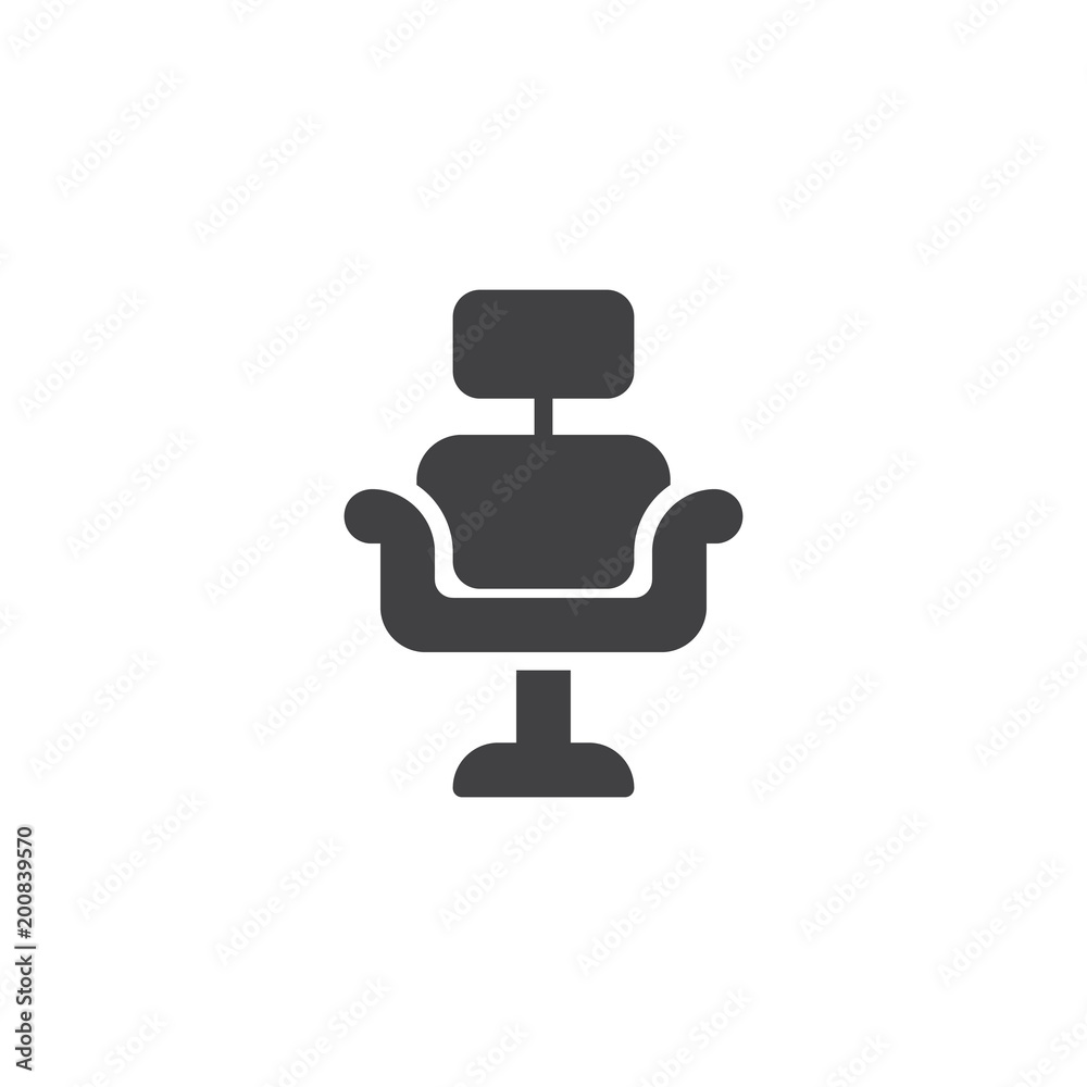 Barber chair vector icon. filled flat sign for mobile concept and web design. Seat simple solid icon. Symbol, logo illustration. Pixel perfect vector graphics Barber chair vector icon. filled flat sign for mobile concept and web design. Seat simple solid icon. Symbol, logo illustration. Pixel perfect vector graphics