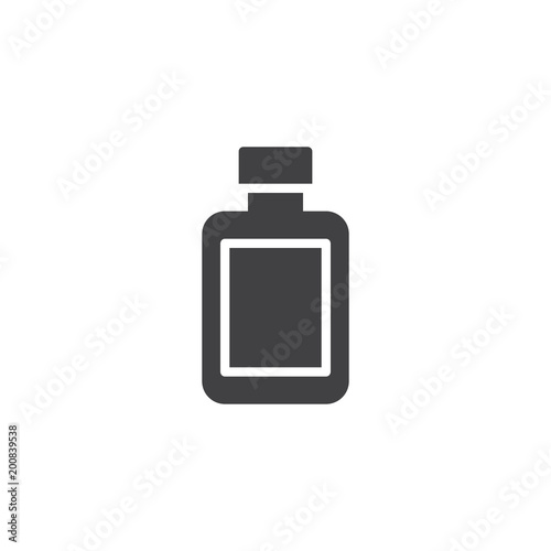 After shave lotion bottle vector icon. filled flat sign for mobile concept and web design. Barber shop simple solid icon. Symbol, logo illustration. Pixel perfect vector graphics