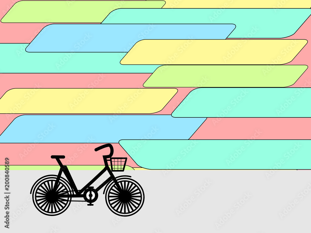 Fototapeta premium city bicycle with color background ,illustration vector. 