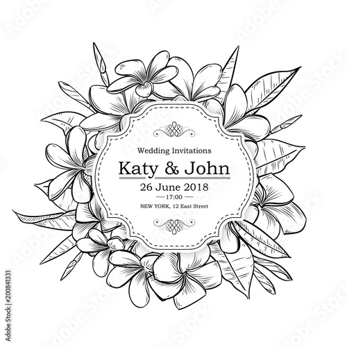 Vector vintage elegant wedding invitation