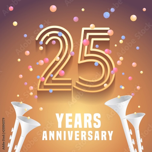 25 years anniversary vector icon, symbol