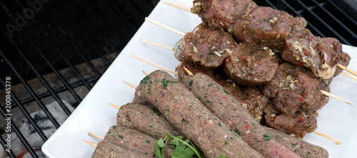 Skewers of pork tenderloin in the Greek style