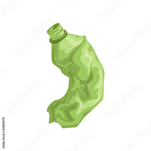 Used plastic bottle, recycling garbage concept, utilize waste vector Illustration on a white background