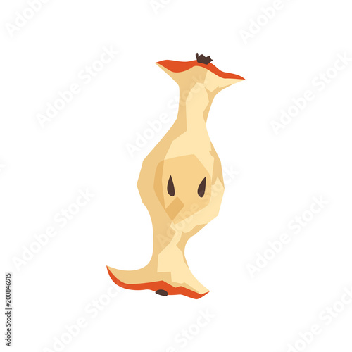 Apple stump, organic garbage, utilize waste concept vector Illustration on a white background