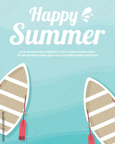 Summer beach party flyer with typographic