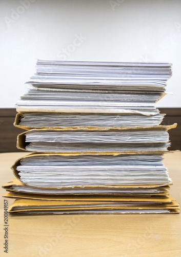 Stack of business paper file