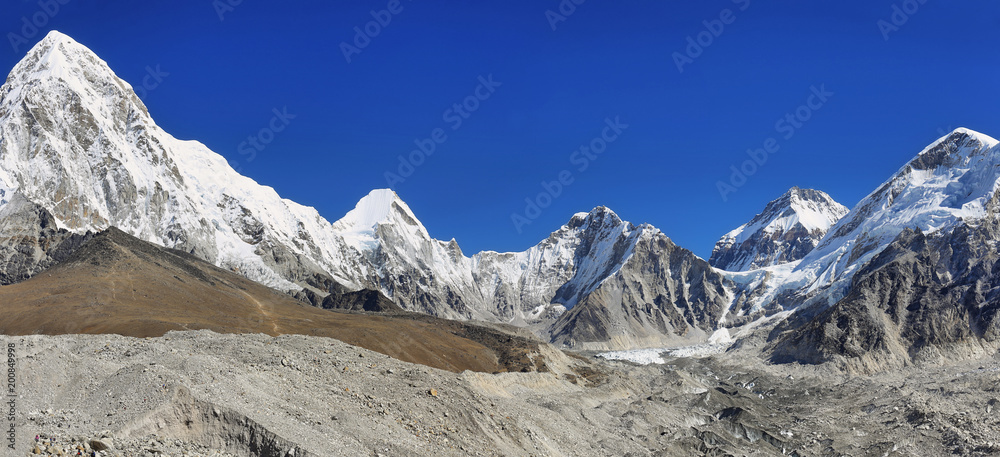 Pumori, Nuptse and Lhotse peaks views, Nepal