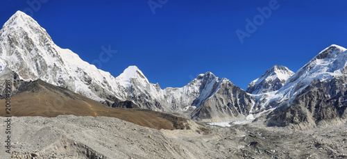 Pumori, Nuptse and Lhotse peaks views, Nepal photo