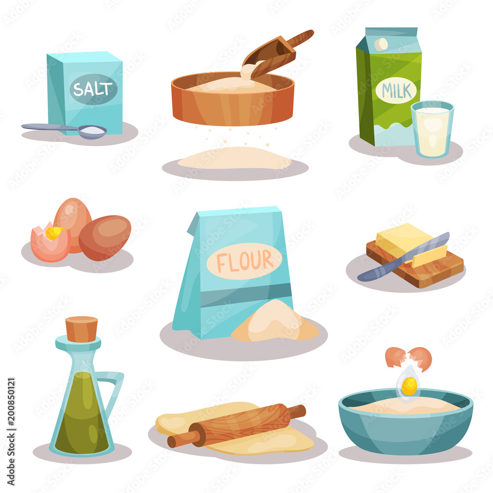 Collection Of Baking Accessories Stock Illustration - Download Image Now -  Baking, Kitchen, Cooking - iStock