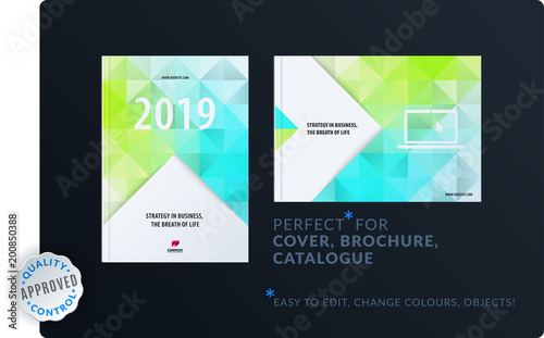Template. Creative abstract design of brochure set  horizontal cover  flyer in A4