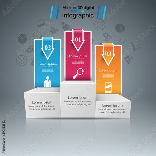 Pedestal for winners - business infographic. Vector eps 10