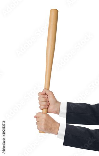 Hands with baseball bat