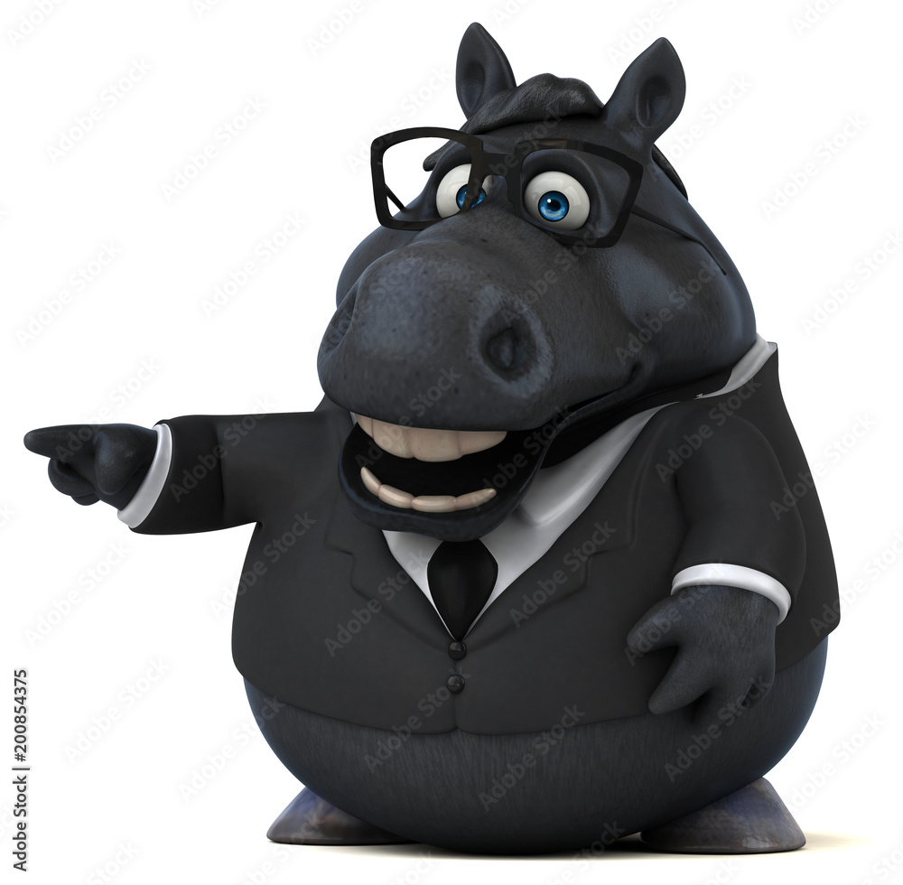 Naklejka premium Fun horse - 3D Illustration