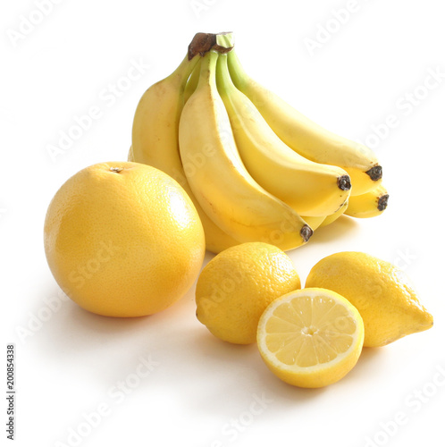 Yellow healphy fruits isolated on a white background photo
