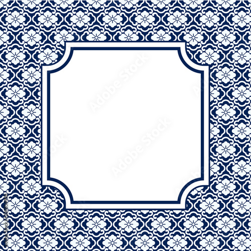 Chinese Porcelain Style Background, Template, Floral Pattern