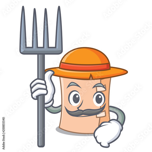 Farmer medical gauze character cartoon