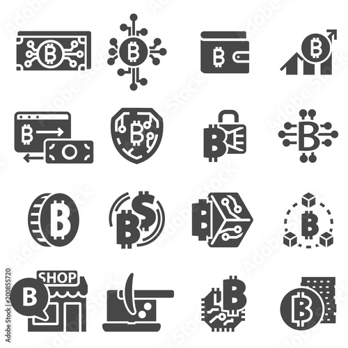 Bitcoin symbol in flat design. Vector