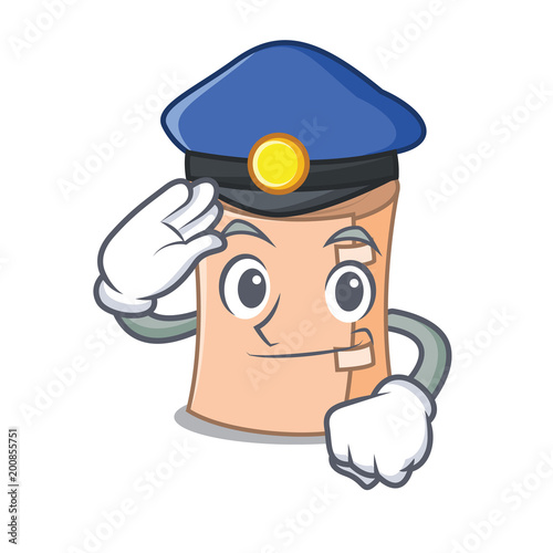 Police medical gauze character cartoon