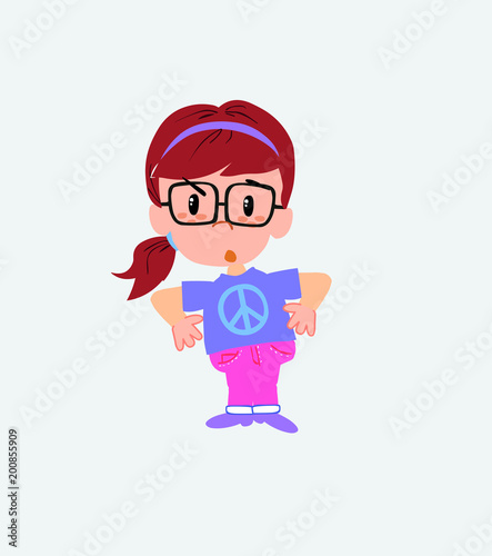 White girl with glasses with an expression of unpleasant surprise.