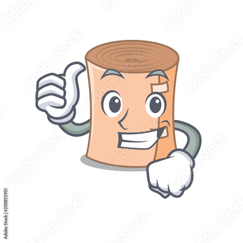 Thumbs up medical gauze character cartoon