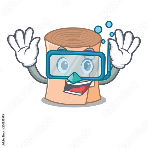 Diving medical gauze character cartoon
