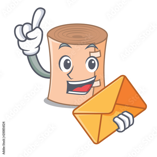 With envelope medical gauze character cartoon