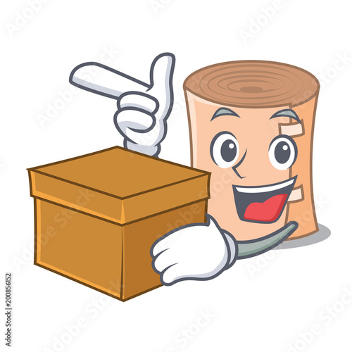 With box medical gauze character cartoon