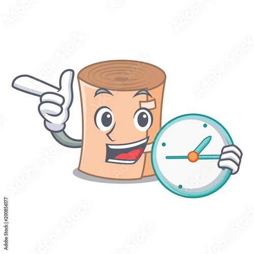 With clock medical gauze character cartoon