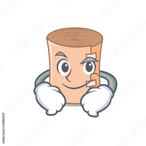 Smirking medical gauze character cartoon