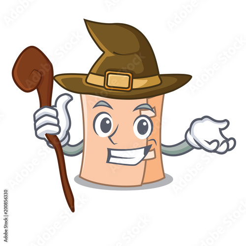 Witch medical gauze mascot cartoon