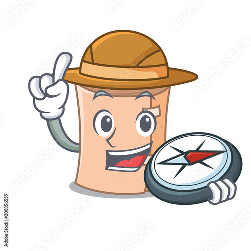 Explorer medical gauze mascot cartoon
