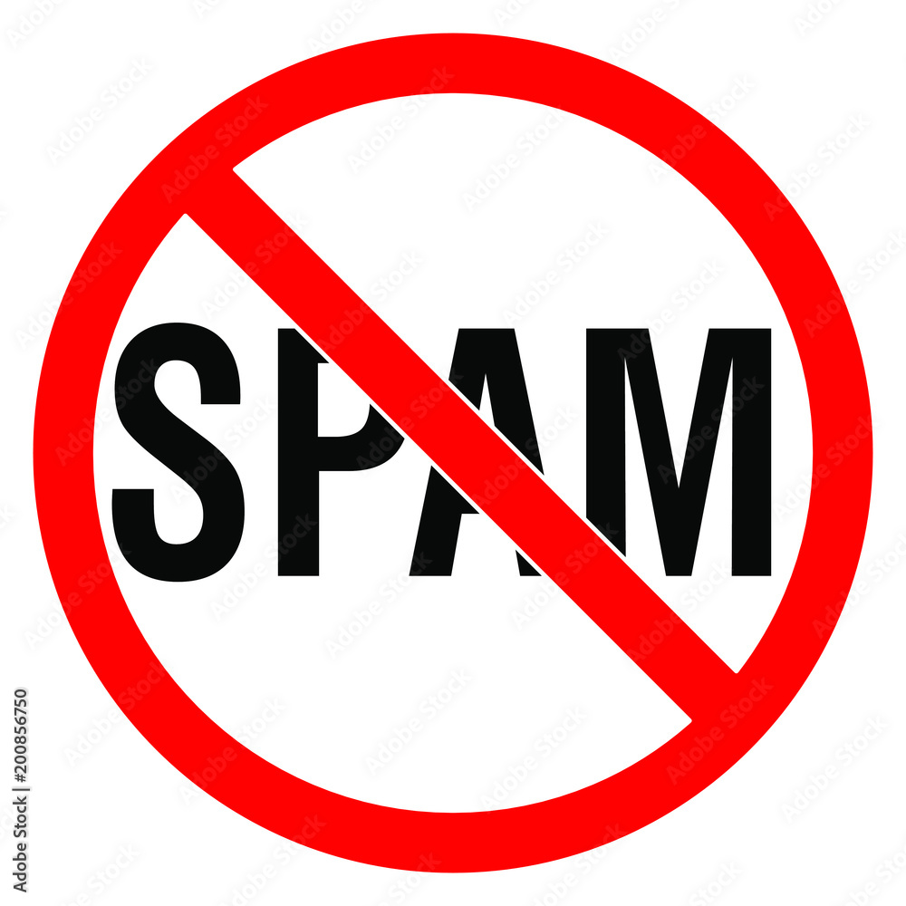 No SPAM sign in the circle vector illustration No SPAM sign in the circle vector illustration