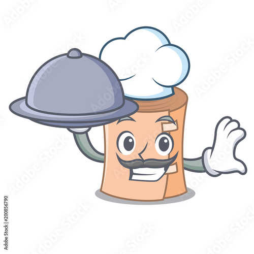 Chef with food medical gauze mascot cartoon