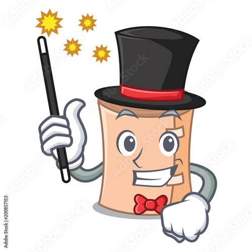 Magician medical gauze mascot cartoon