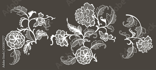 Wallpaper Mural lace floral elements for your design Torontodigital.ca