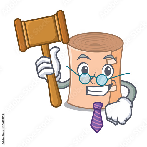 Judge medical gauze mascot cartoon