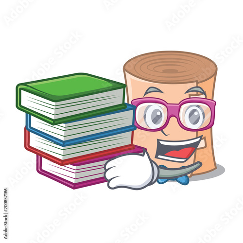 Student with book medical gauze mascot cartoon