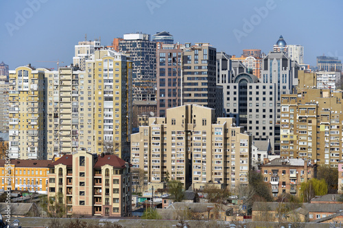 kiev city skyline, architectural background