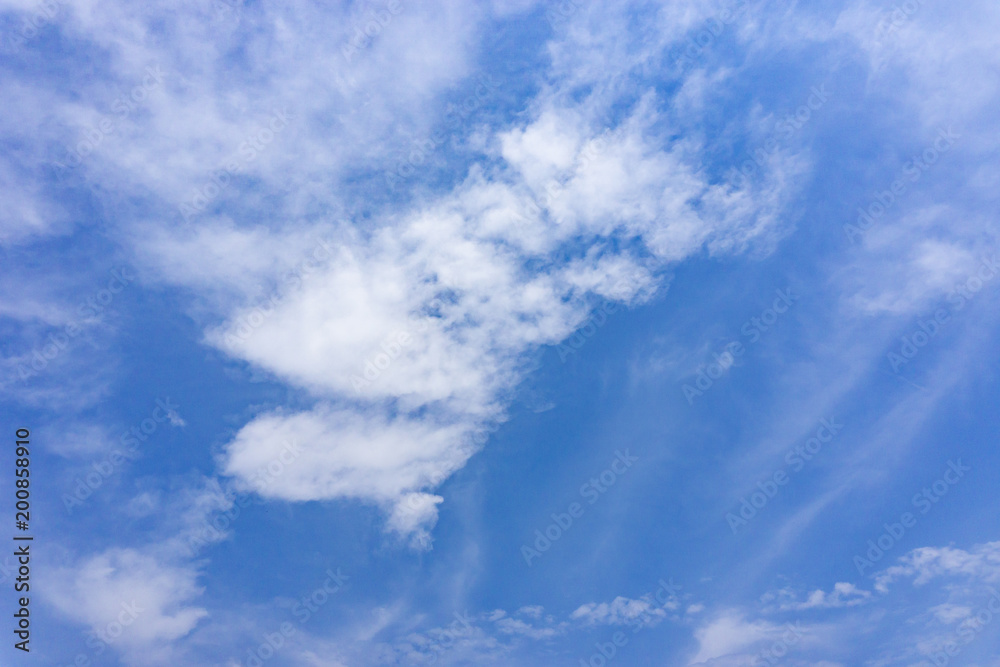 Clear blue sky in sunny day with Stratus cloud