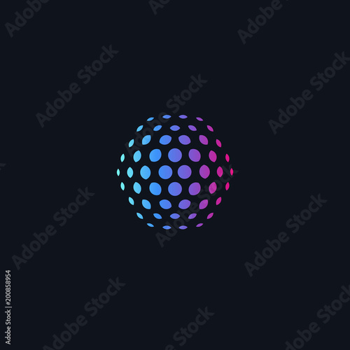 Abstract colorful creative logo on black background.